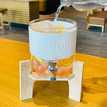 Intonated wine barrel 2300ml large capacity glass cool kettle juice Zapot high temperature resistant leather cover drink barrel teapot