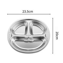 304 Food Grade Stainless Steel Thickened Cutlery Cutlery Children Home Kindergarten Baby Eating Dinner Plate Anti-Fall