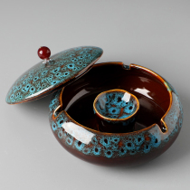 Creative personality large ashtray retro new Chinese ceramic ashtray home living room office ashtray with lid