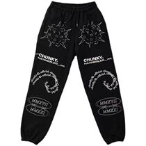 22 Tides CHUNKY Street Women Warrior Noze Homey Sportpants Hiphop Loose Bunch Foot Printed Embroidered Sweatpants