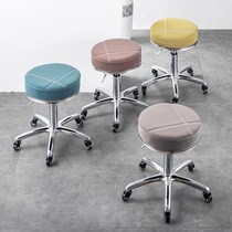 Small round stool home Modern simple makeup dressing stool barber shop wheel mobile bench Nordic light luxury dining chair