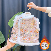 Female baby Tang suit vest year old baby winter dress children dress New year Chinese style girl New year dress