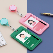 Round easy-to-pull buckle work number plate badge Company employee work card custom hanging badge work card production tag listing