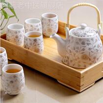 Free Bamboo Tray Jingdezhen Ceramic Tea Set Home Kung Fu Modern Simple Teapot Teacup 6 Pack