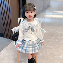 Childrens suit Kindergarten childrens students spring and autumn jk uniform skirt Female baby college style skirt Girls spring and autumn clothes