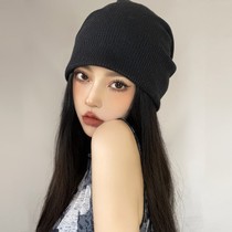 Net Red Hat female autumn and winter pile hat wool hat knitted hat tide ins Hundred bag head hat big head fried Street cold hat