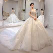 Bride French main wedding dress 2021 new temperament luxury high-end tail high-end sense court style summer little man