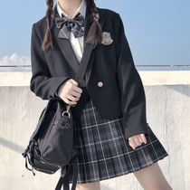 Ash jk uniform skirt genuine suit autumn and winter high school students college style shirt suit jacket plaid pleated skirt