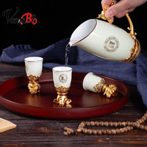 White wine cup Zodiac household ceramics High-grade luxury Chinese wine wine dispenser set Creative custom wine cup