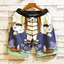 Summer printed shorts men wear Tide brand beach pants loose size home five points pajama pants couple big pants