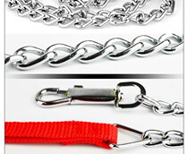 Lined wolf dog with iron chain to walk the dog cat leash in summer anti-bite with collars