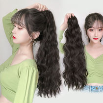 Wig Woman Long Hair Tail Snap Grip Large Wave Mesh Red High Horsetail Long Roll Hair Strap Style Corn Hot Ponytail