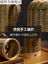 Bamboo electric kettle Household retro warm kettle Glass liner old-fashioned boiling water bottle Tea room thermos Bamboo warm pot