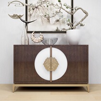 New Chinese style home solid wood entrance cabinet Modern simple storage foyer decorative side cabinet Living room shoe cabinet Dining side cabinet