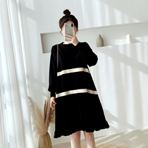 Net red pregnant womens dress autumn suit fashion out sweater 2021 new autumn coat womens spring and autumn