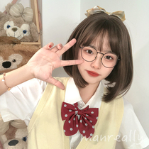 Man true and false hair Womens short hair fluffy age-reducing short hair bobo Korean hairstyle girls clavicle full headgear spot