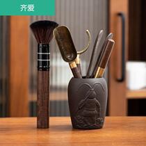Ebony tea ceremony six gentlemen set Solid wood Kung Fu tea accessories 6 gentlemen tea art combination Daquan tea clip spoon
