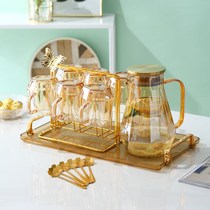 Glass Water Cup Suit Light Lavish Home Living Room Hospitality Kettle Drinking Water Cup Tea Cup Modern Family Tea Set Water