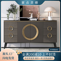  American light luxury entrance cabinet Modern simple home entrance hall locker household wall solid wood rock board dining side cabinet