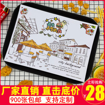 Disposable takeaway placemat paper custom 900 hamburger shop hot pot Western anti-oil and oil-proof plate paper tray paper
