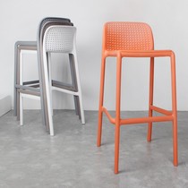 Modern simple bar chair light luxury bar stool home backrest bar stool front bench chair outdoor Net red bar stool
