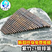 Xiao Musical Instrument Professional Pai Xiao 25 Tube C Tuning G Tuning Purple Bamboo Performance Level Pai Xiao Musical Instrument 25 Miao Pai Xiao Send Pai Xiao Data