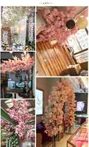 Ceiling decoration green leaf simulation cherry tree fake rose wisteria net background wall wedding indoor ugly flower Vine