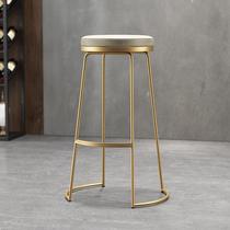Nordic creative wrought iron bar chair high chair fashion high stool front desk chair bar chair golden leisure dining chair
