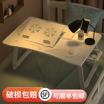  Bed table board Laptop table Lazy student dormitory upper bunk learning foldable adjustable bay window small desk Bedroom sitting floor Bedroom Simple homework bed small table