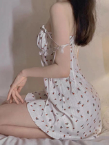 ins pure desire wind cotton crummy sleepwear harness sleepwear female summer thin princess wind sleeping skirt home dress 2022 new