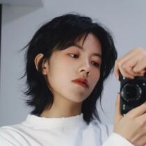 Wig female mullet head Lu Ke burning the same neutral wind short straight hair Japanese handsome trend fashion fashion temperament full head cover