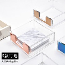 Nordic ins acrylic note box jewelry collection photo props desktop multi-function storage box Post-It note box