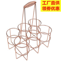  Stainless steel hotel portable rack basket Drink beer portable carry rack Restaurant shelf Wine display rack