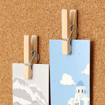 Photo Nail small wood clip pushpin clip creative cute wall cartoon decoration note clip I-shaped nail