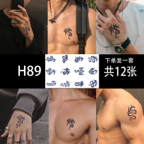 Biboya a set of 12 tattoo stickers herbal juice cream waterproof men and women lasting dark simulation personality flower arm