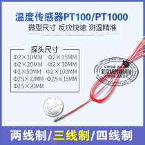 2MM ultra-miniature PT100 PLATINUM thermal resistance temperature sensor 2-wire 3-wire 4-wire PT1000 German temperature probe