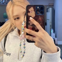 KKBEAD New Soft Pottery Printing Retro Ball Mobile Chain Small Fresh Irregular Imitation Pearl