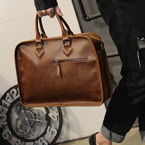 Hong Kong I Tgreg handbag briefcase Business Postbag Single shoulder inclined satchel bag mens retro casual