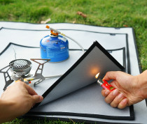 Outdoor camping fireproof cloth picnic barbecue heat insulation pad flame retardant high temperature resistant silicone coated glass fiber