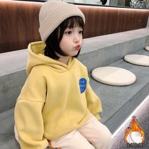 Girl hooded sweater spring and autumn 2021 new hot female baby Korean fashion coat children spring tide