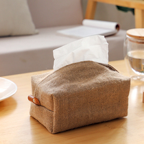 Japanese-style paper towel package cotton linen fabric restaurant drawing box paper box art tissue collection bag creative household