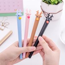Creative cute cartoon deer shape gel pen office learning Christmas elk Black Signature Pen