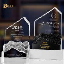 Climb the Peak Creative Crystal Trophy Custom Climbing Peak Marble Medal Top Authorized Brand High-end Atmosphere