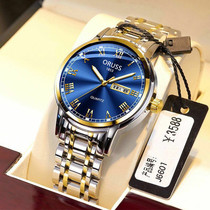 Automatic movement watch Watch Mens calendar Luminous Waterproof Ultra-thin non-mechanical Korean steel watch