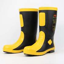 17 new lightweight fire boots fire fighting and rescue rain shoes yellow rubber boots anti-smashing and anti-puncture high water shoes Shu