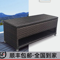Special outdoor balcony shoe cabinet changing shoe stool in one locker household door waterproof vine braid outside