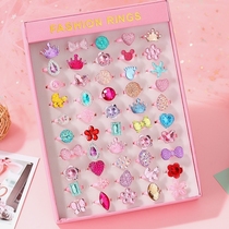 Childrens ring toy little girl imitation Crystal gemstone diamond princess cute girl baby cartoon jewelry set