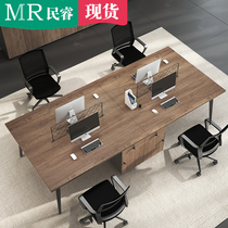 Desk staff four-place office table and chairs combination computer double station employee chair modern minimalist table