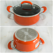 Thickened induction cooker gas universal double ear soup pot household soup non-stick pot 24cm small pot hot pot with steamer