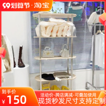 Clothing store shoes and bags display rack window jewelry display display shelf floor-to-ceiling rack solid wood multi-layer